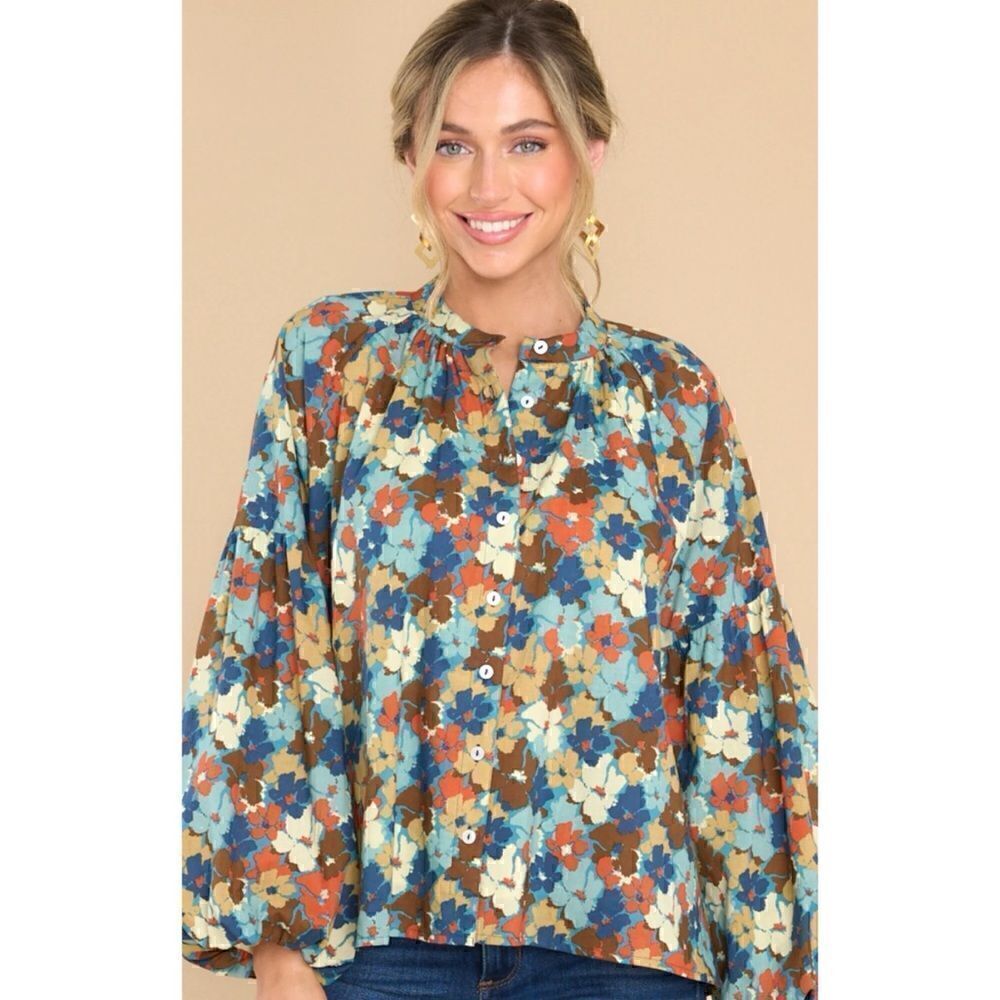 Olivia James Emory Top In Fleur Multi Size L / NWT